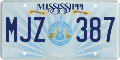 MS license plate MJZ387