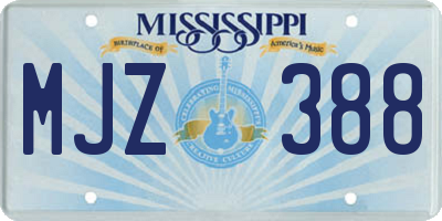 MS license plate MJZ388