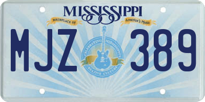 MS license plate MJZ389