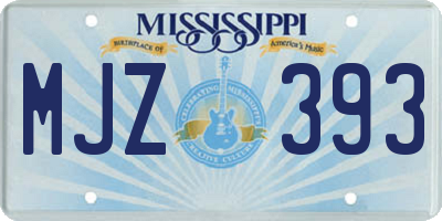 MS license plate MJZ393