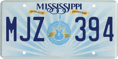 MS license plate MJZ394