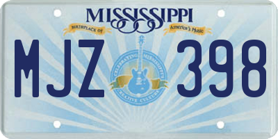 MS license plate MJZ398