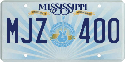 MS license plate MJZ400