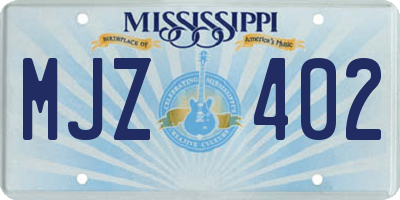 MS license plate MJZ402