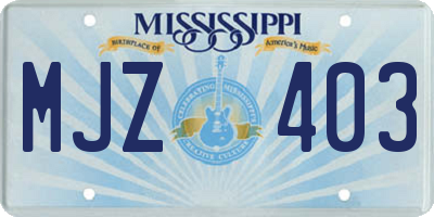 MS license plate MJZ403