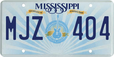 MS license plate MJZ404