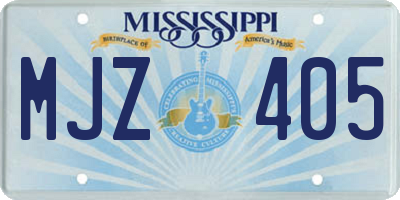 MS license plate MJZ405
