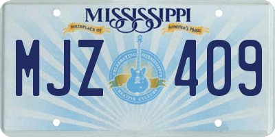 MS license plate MJZ409