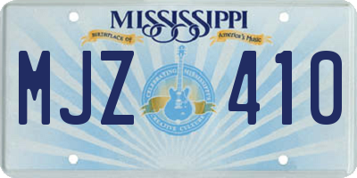 MS license plate MJZ410