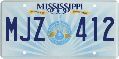 MS license plate MJZ412