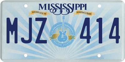 MS license plate MJZ414