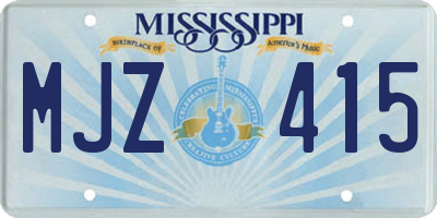 MS license plate MJZ415