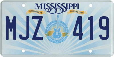 MS license plate MJZ419