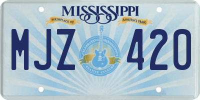 MS license plate MJZ420