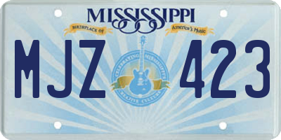MS license plate MJZ423