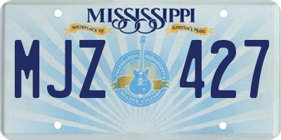 MS license plate MJZ427