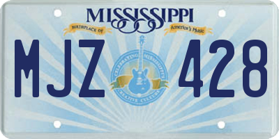 MS license plate MJZ428
