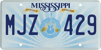 MS license plate MJZ429