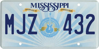 MS license plate MJZ432