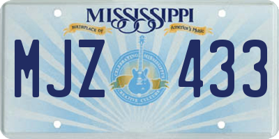 MS license plate MJZ433