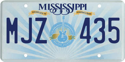 MS license plate MJZ435