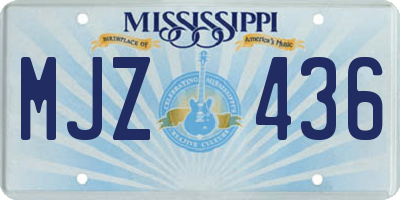 MS license plate MJZ436