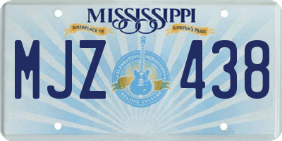 MS license plate MJZ438