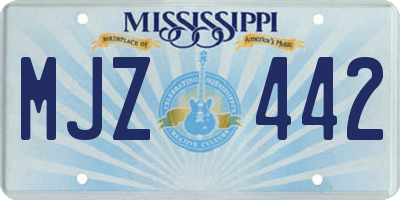 MS license plate MJZ442