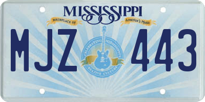 MS license plate MJZ443
