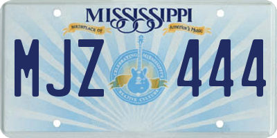 MS license plate MJZ444