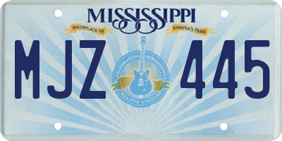 MS license plate MJZ445