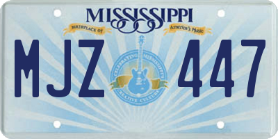 MS license plate MJZ447