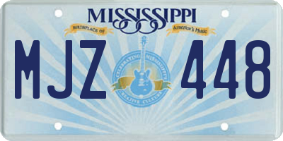 MS license plate MJZ448