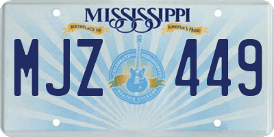 MS license plate MJZ449