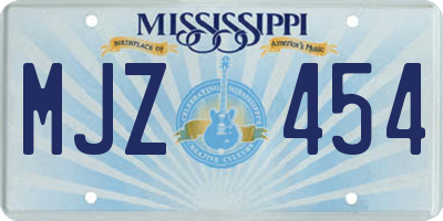 MS license plate MJZ454