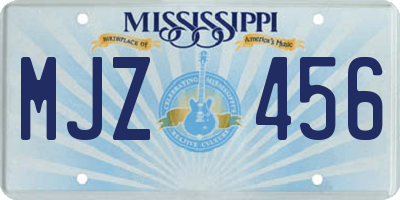 MS license plate MJZ456