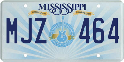 MS license plate MJZ464
