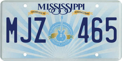 MS license plate MJZ465