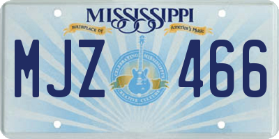 MS license plate MJZ466