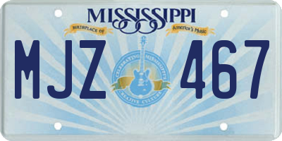 MS license plate MJZ467