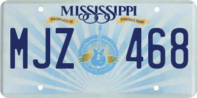 MS license plate MJZ468