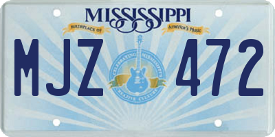 MS license plate MJZ472
