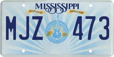MS license plate MJZ473