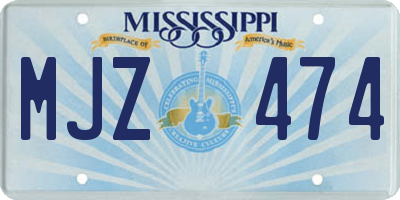 MS license plate MJZ474