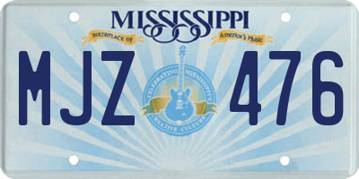 MS license plate MJZ476