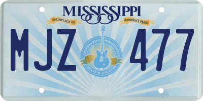 MS license plate MJZ477