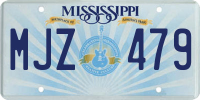 MS license plate MJZ479