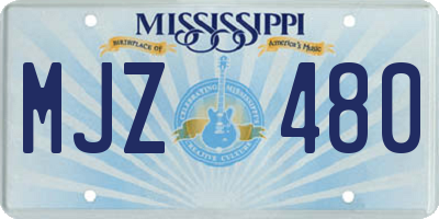 MS license plate MJZ480