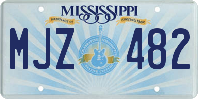 MS license plate MJZ482