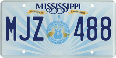 MS license plate MJZ488